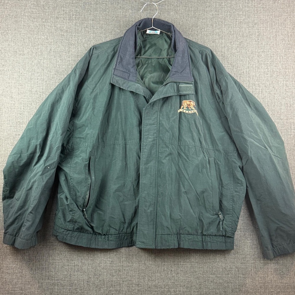 Fahrenheit Jacket Mens 2XL Alaska Bear Embroidered Windbreaker Outdoors‎ Coat